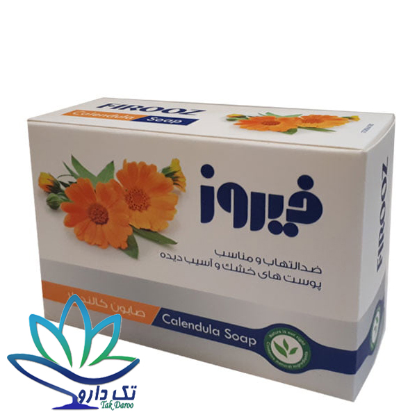 صابون کالاندولا فیروز مناسب پوست های آسیب دیده و ملتهب ۱۲۰ گرم