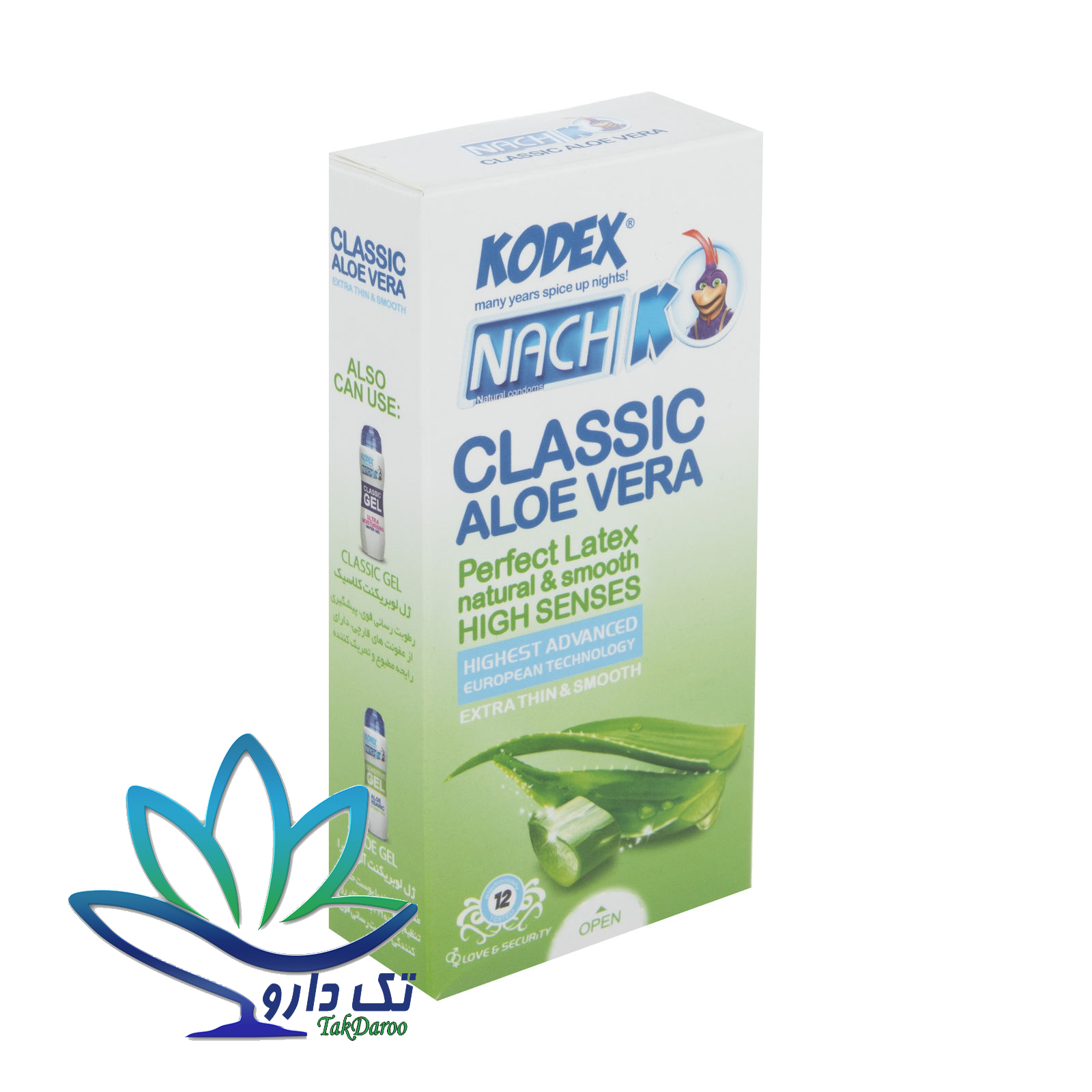 کاندوم ناچ کدکس مدل آلوئه ورا بسته 12 عددی