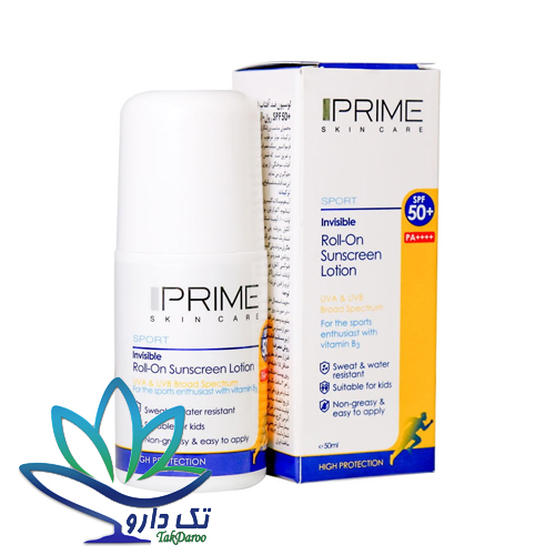 لوسیون رولی ضد آفتاب SPF50 پریم فاقد رنگ 50 میلی لیتر لوسیون رولی ضد آفتاب SPF50 پریم فاقد رنگ 50 میلی لیتر