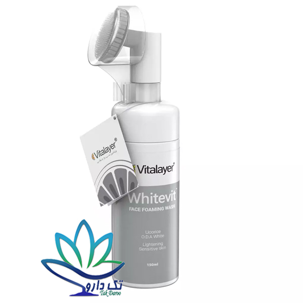 فوم شستشو صورت ویتالیر مدل وایت ویت حجم 150 میلی لیتر