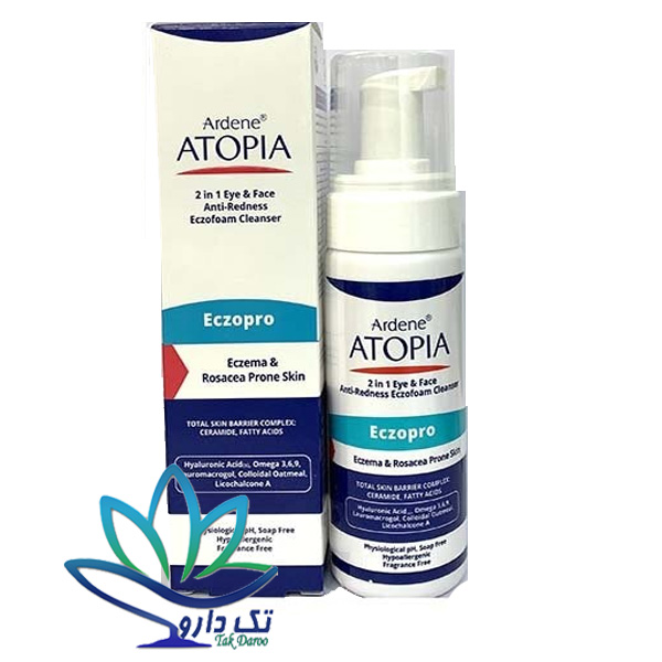 فوم شوینده ملایم صورت و اطراف چشم آتوپیا آردن مناسب پوست خیلی خشک و مستعد به قرمزی 150 میلی لیتر