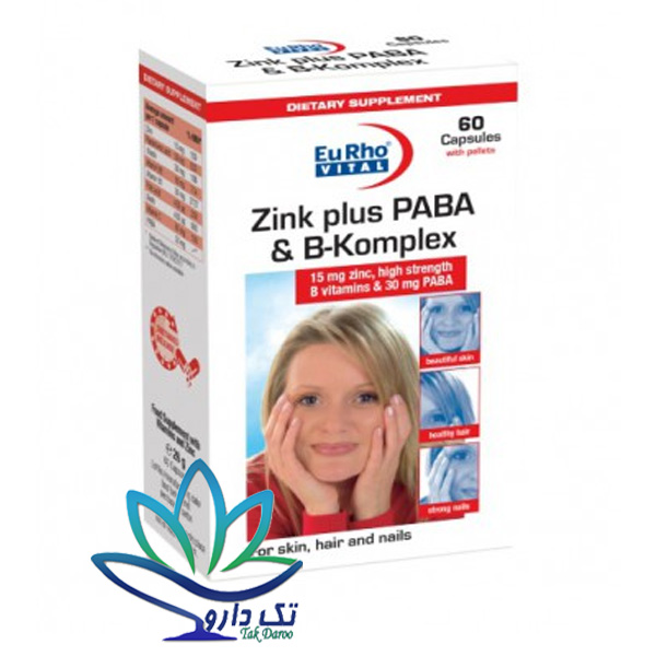 کپسول زینک پلاس پابا و ب کمپلکس یوروویتال 60 عدد کپسول زینک پلاس پابا و ب کمپلکس یوروویتال 60 عدد