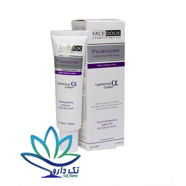 کرم ضد لک و روشن کننده صورت فیس دوکس مدل پیگمازوم آلفا 30 میلی لیتر