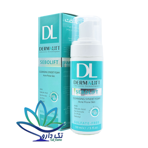 فوم شستشوی صورت پوستهای چرب و جوشدار درمالیفت مدل سبولیفت حجم 150 میلی لیتر