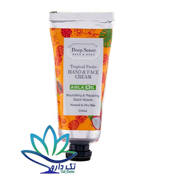 کرم مرطوب کننده دست و صورت دیپ سنس حاوی میوه های تروپیکال 60 میلی لیتر