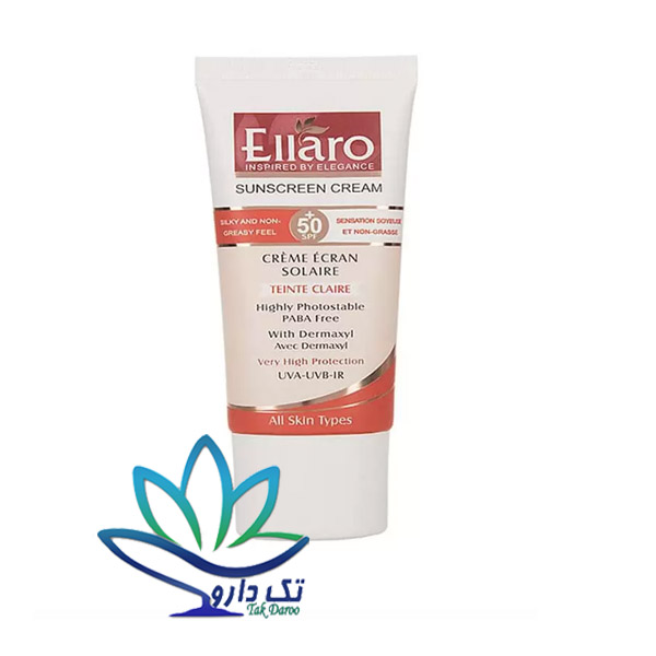 کرم ضد آفتاب رنگی الارو SPF 50 انواع پوست 50 میلی لیتر