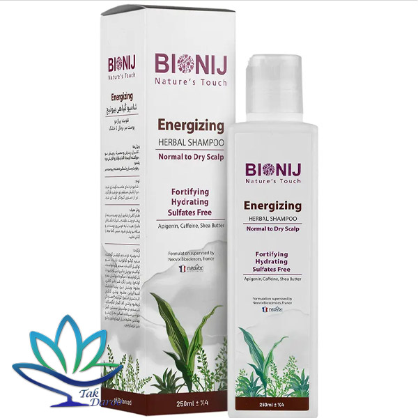 شامپو گیاهی مخصوص تقویت پیاز مو برای پوست نرمال تا خشک بیونیج