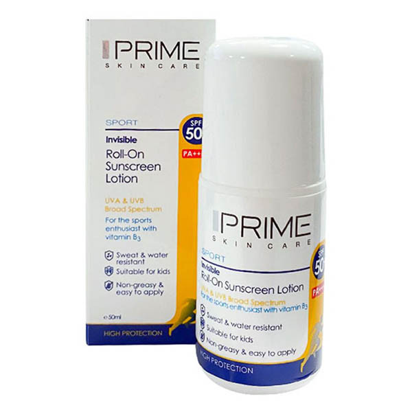 لوسیون رولی ضد آفتاب SPF50 پرایم فاقد رنگ 50 میلی لیتر