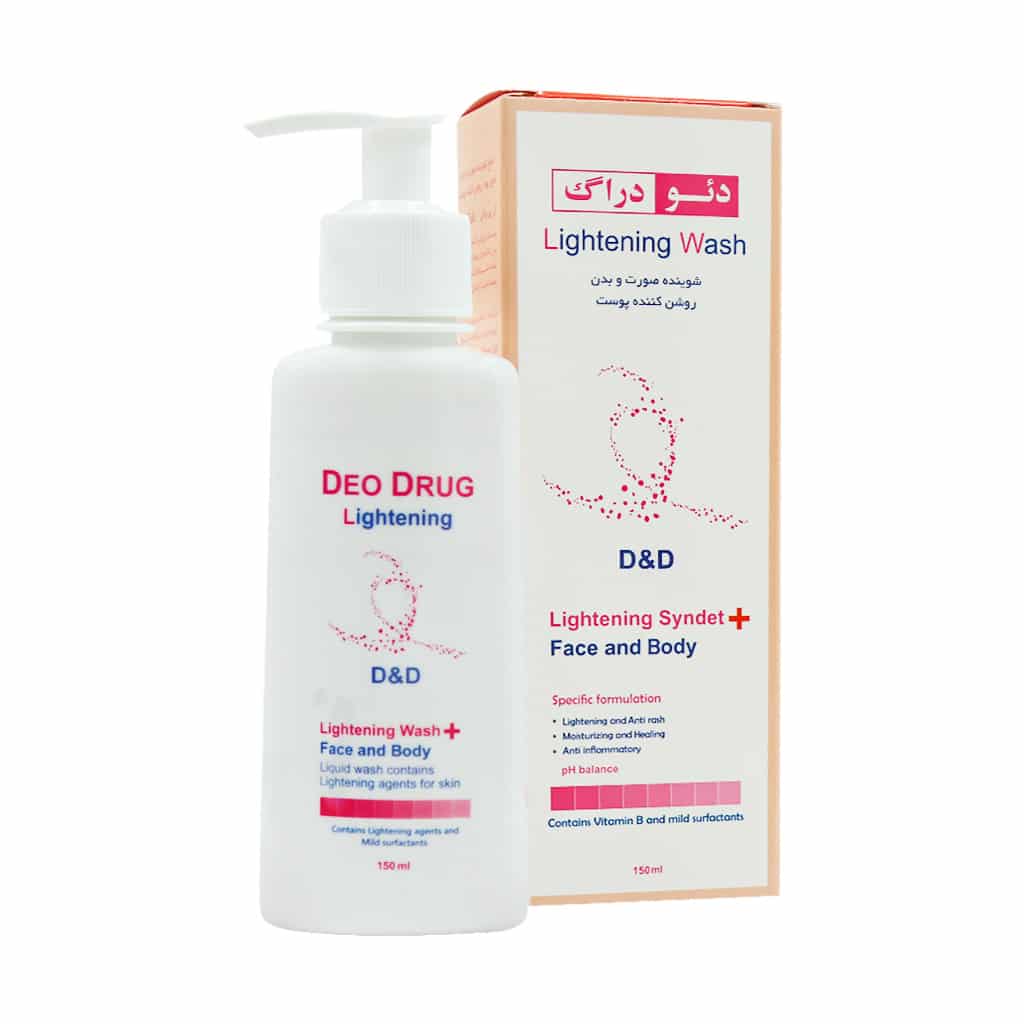 مایع شوینده روشن کننده پوست صورت و بدن دئودراگ 150 میلی لیتر مایع شوینده روشن کننده پوست صورت و بدن دئودراگ 150 میلی لیتر