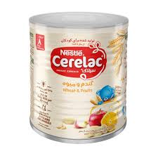 پودر سرلاک گندم و میوه به همراه شیر نستله