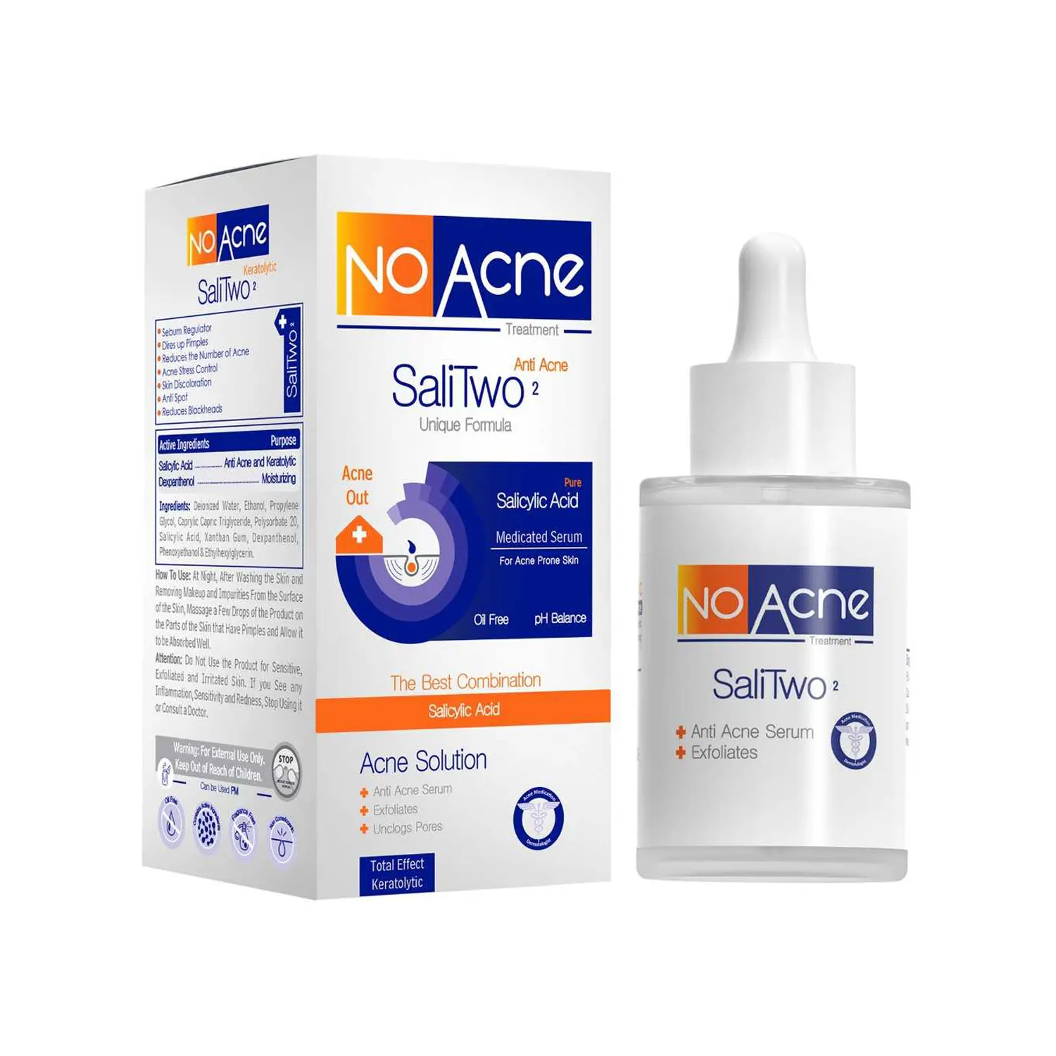 سرم ضدجوش پوست نوآکنه مدل SaliTwo مناسب برای پوست چرب حجم 30 میلی لیتر