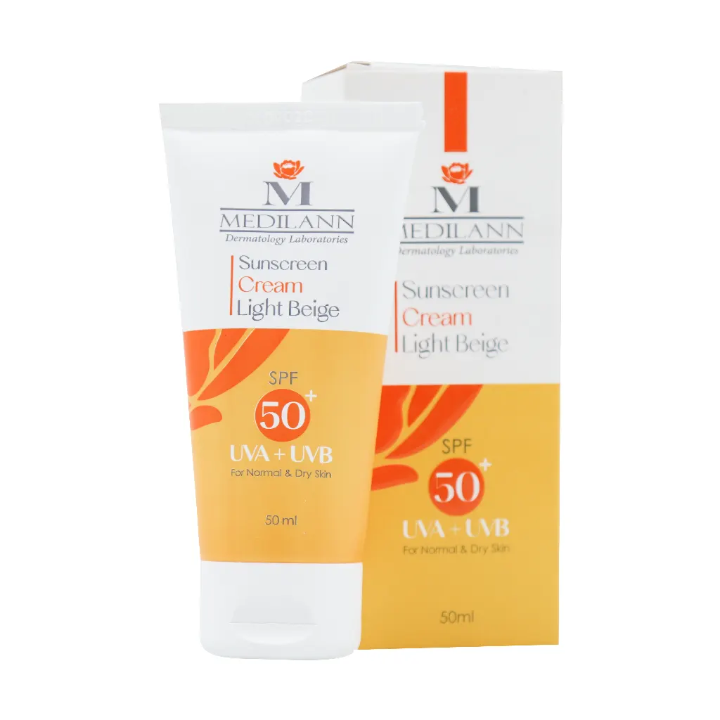کرم ضد آفتاب رنگی 50 مدیلن مناسب پوست های معمولی و خشک ۵۰ میلی لیتر