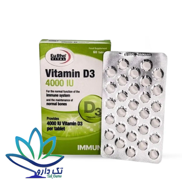 قرص ویتامین D3 4000 واحد یوروویتال 60 عدد قرص ویتامین D3 4000 واحد یوروویتال 60 عدد