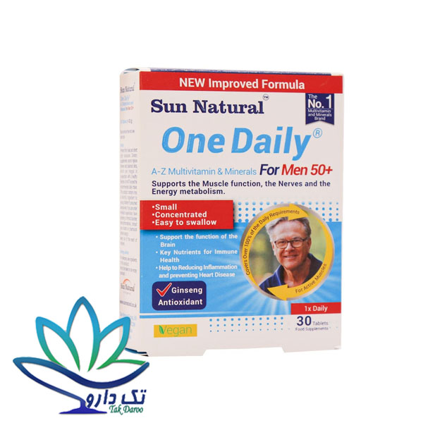 قرص مولتی ویتامین و مینرال وان دیلی آقایان بالای 50 سال سان نچرال 30 عدد