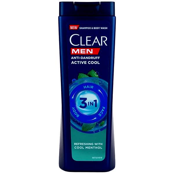 شامپو ضد شوره خنک کننده کلییر مدل فعال 3x1 مناسب آقایان حجم 200 میلی لیتر