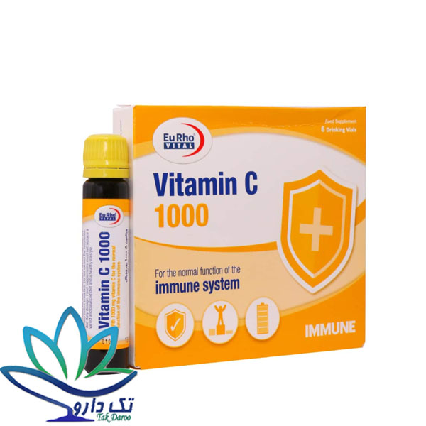 ویال خوراکی ویتامین C 1000 میلی گرم یوروویتال 6 عدد
