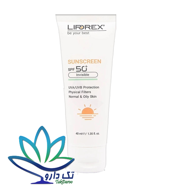  کرم ضد آفتاب بی رنگ SPF50 پوست نرمال و چرب لیپورکس