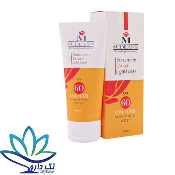 کرم ضد آفتاب رنگی مدیلن SPF60 مناسب پوست چرب